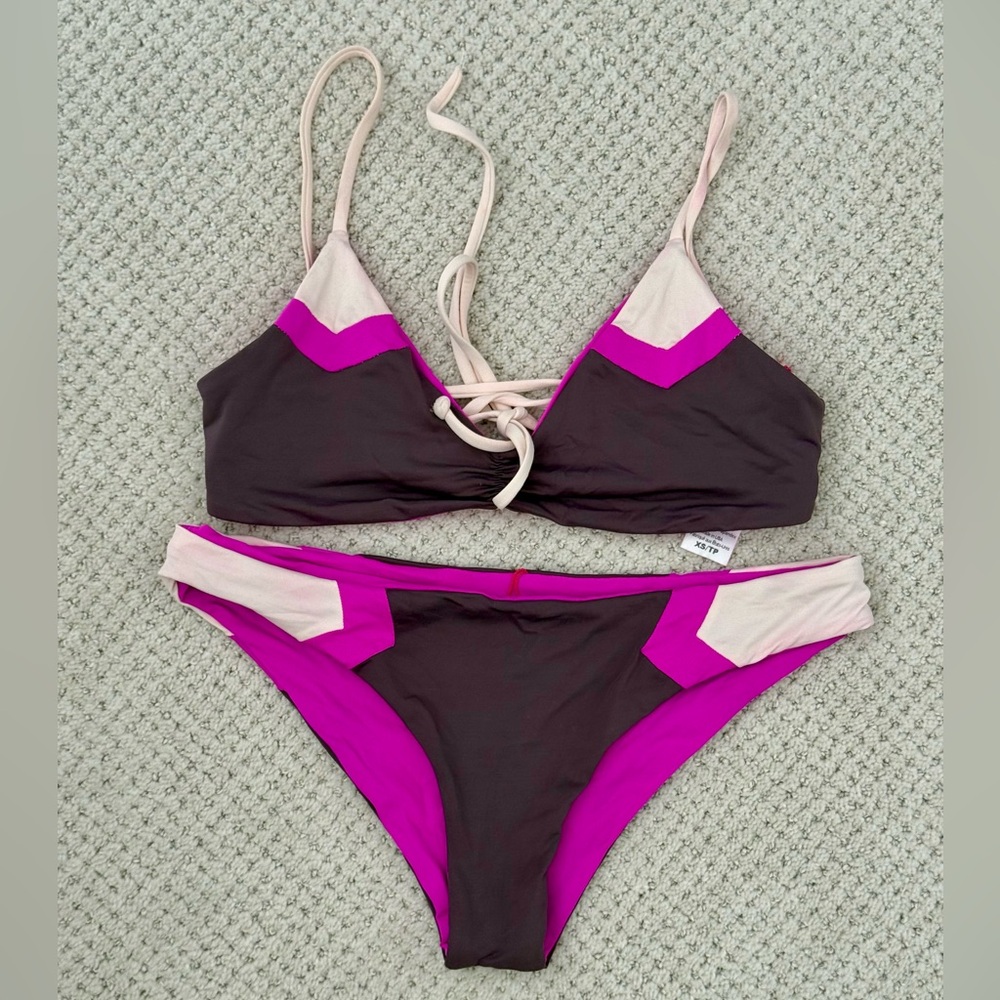 Reversible L*Space Pink and Brown Bikini Set